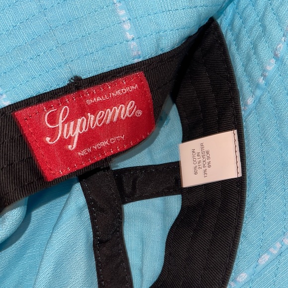 new supreme jacquard linen crusher hat cyan - Picture 7 of 8